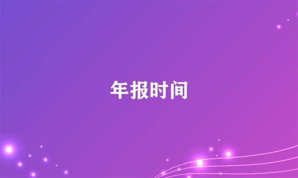 年报时间