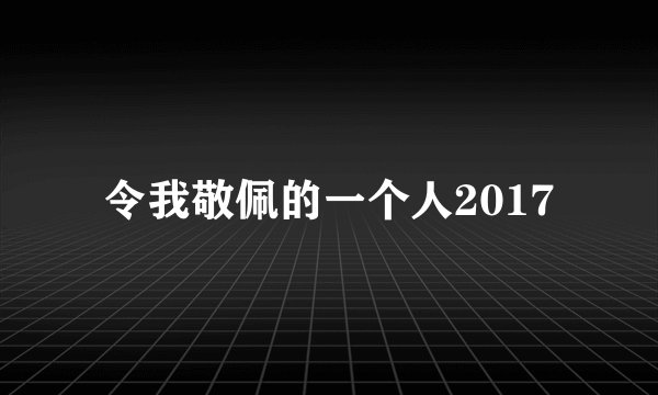 令我敬佩的一个人2017