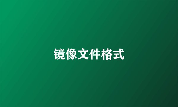镜像文件格式
