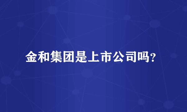 金和集团是上市公司吗？