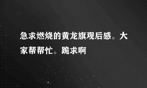 急求燃烧的黄龙旗观后感。大家帮帮忙。跪求啊
