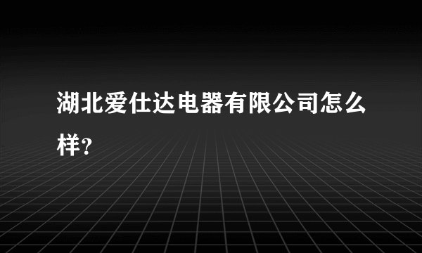 湖北爱仕达电器有限公司怎么样?