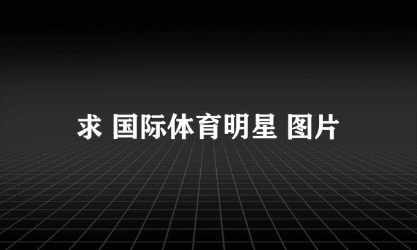 求 国际体育明星 图片
