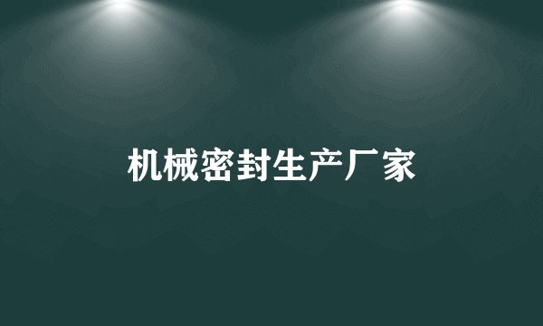 机械密封生产厂家
