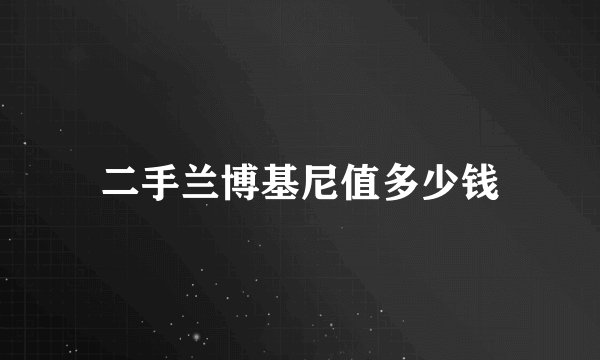 二手兰博基尼值多少钱