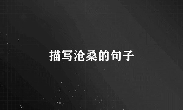 描写沧桑的句子
