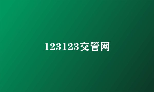 123123交管网