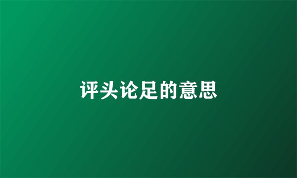 评头论足的意思