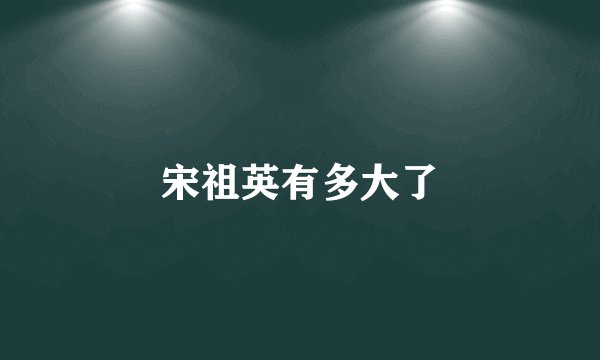 宋祖英有多大了