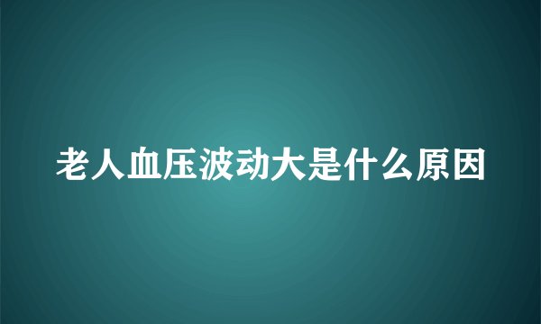 老人血压波动大是什么原因