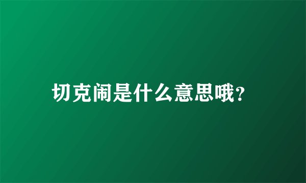 切克闹是什么意思哦?