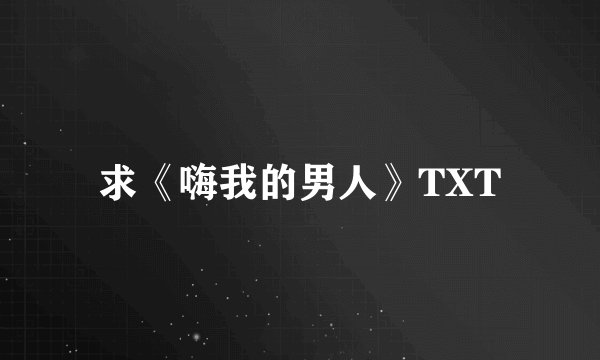 求《嗨我的男人》TXT