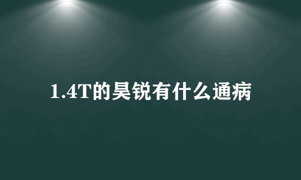1.4T的昊锐有什么通病