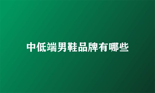 中低端男鞋品牌有哪些