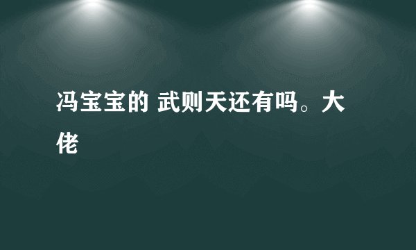 冯宝宝的 武则天还有吗。大佬
