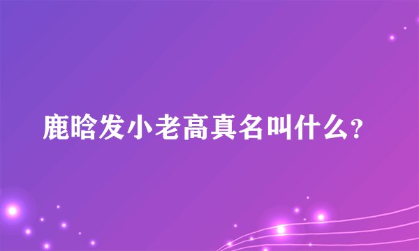 鹿晗发小老高真名叫什么？