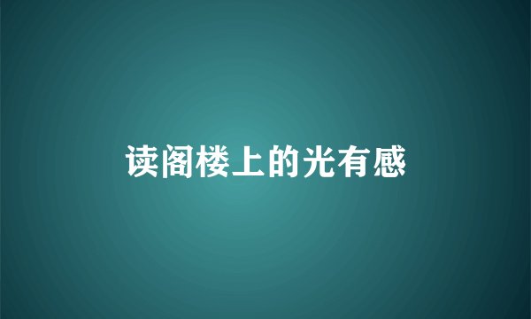 读阁楼上的光有感