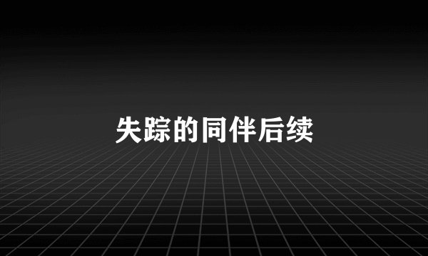 失踪的同伴后续