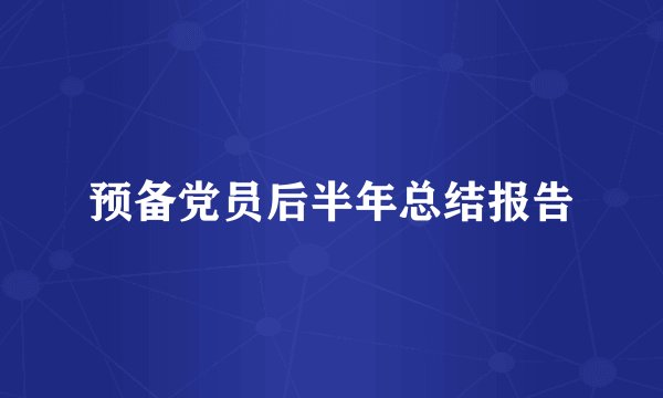 预备党员后半年总结报告