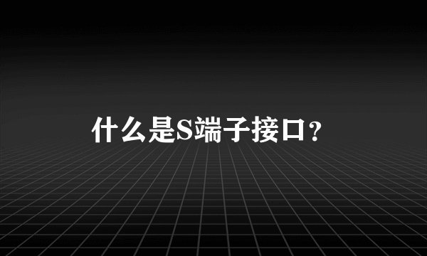 什么是S端子接口?
