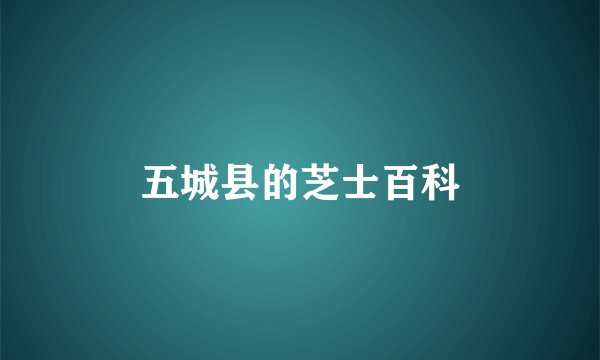 五城县的芝士百科