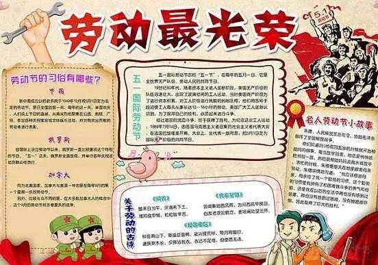 劳动手抄报简单一等奖_家庭劳动小模范手抄报