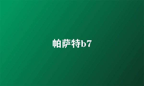 帕萨特b7