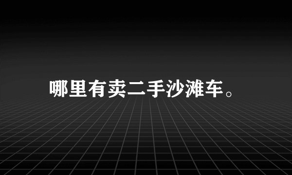 哪里有卖二手沙滩车。