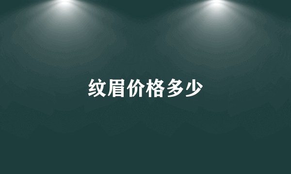 纹眉价格多少