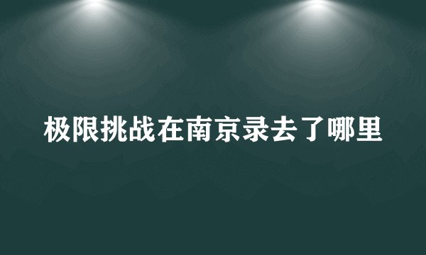 极限挑战在南京录去了哪里