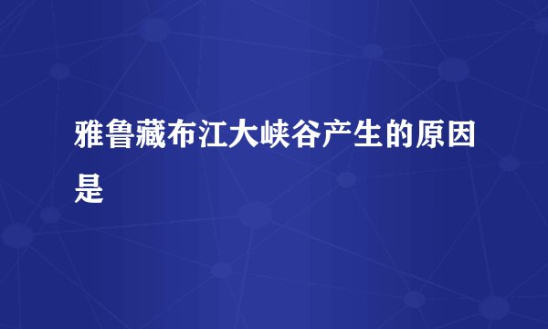 雅鲁藏布江大峡谷产生的原因是