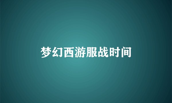梦幻西游服战时间