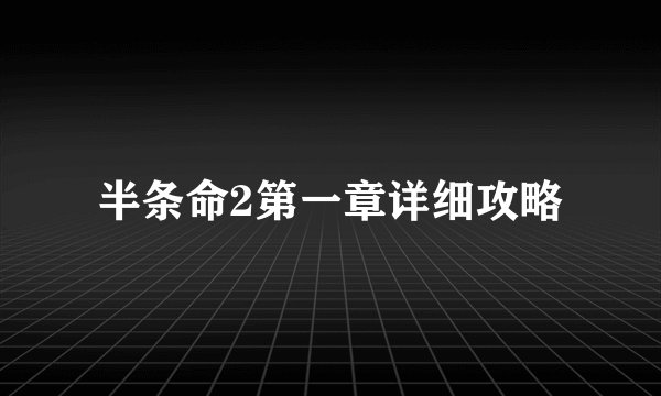 半条命2第一章详细攻略