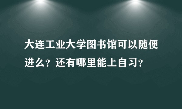 大连工业大学图书馆可以随便进么？还有哪里能上自习？