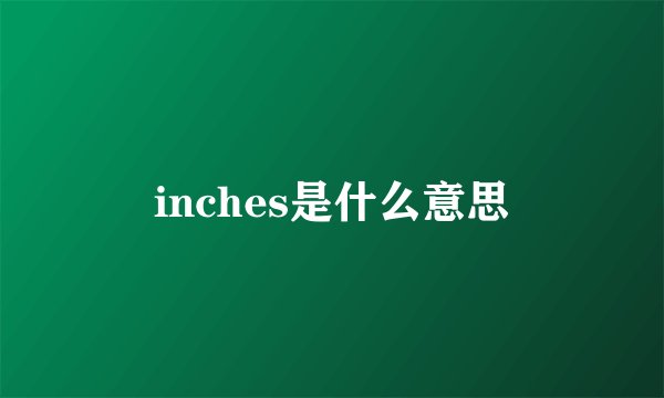 inches是什么意思