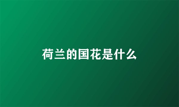 荷兰的国花是什么