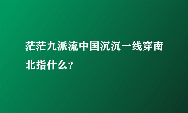 茫茫九派流中国沉沉一线穿南北指什么？