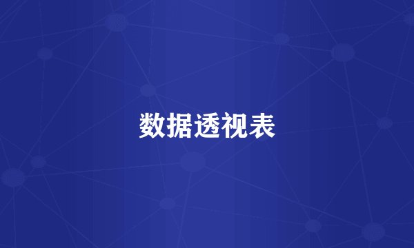 数据透视表
