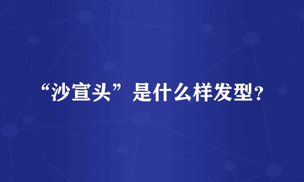 “沙宣头”是什么样发型？
