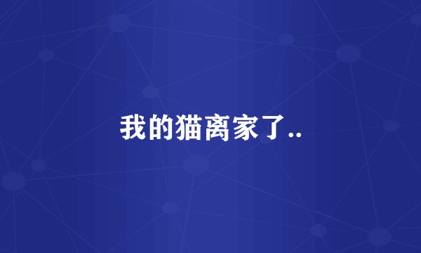 我的猫离家了..