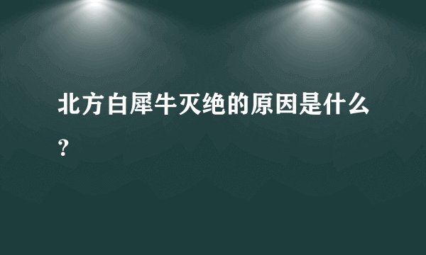 北方白犀牛灭绝的原因是什么？