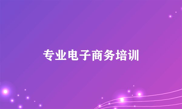 专业电子商务培训