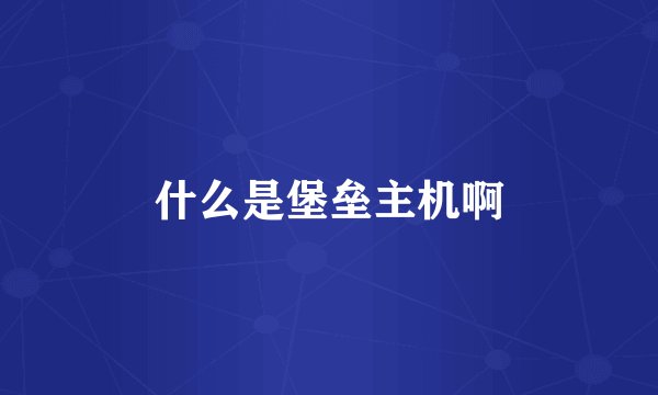 什么是堡垒主机啊
