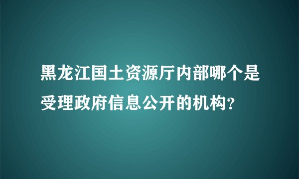 黑龙江国土资源厅内部哪个是受理政府信息公开的机构？