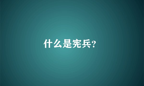 什么是宪兵？