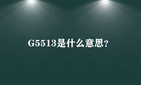 G5513是什么意思？