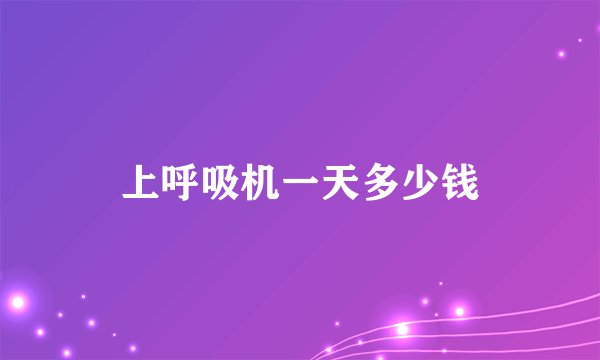 上呼吸机一天多少钱