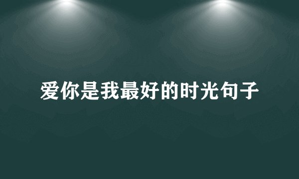 爱你是我最好的时光句子