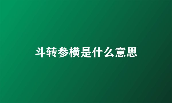 斗转参横是什么意思