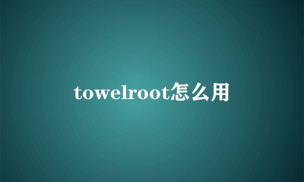towelroot怎么用